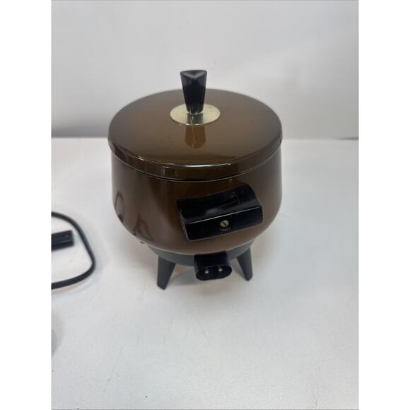 Vintage Retro Chilton Ware Brown Aluminum Electric Non Stick Cooker Fondue Pot - Picture 2 of 6
